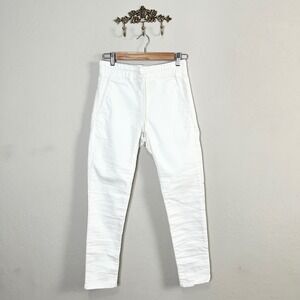 Flog‎ BF Shely Snake Pant White Snakeskin Embossed Slim Jogger Size 24 NEW